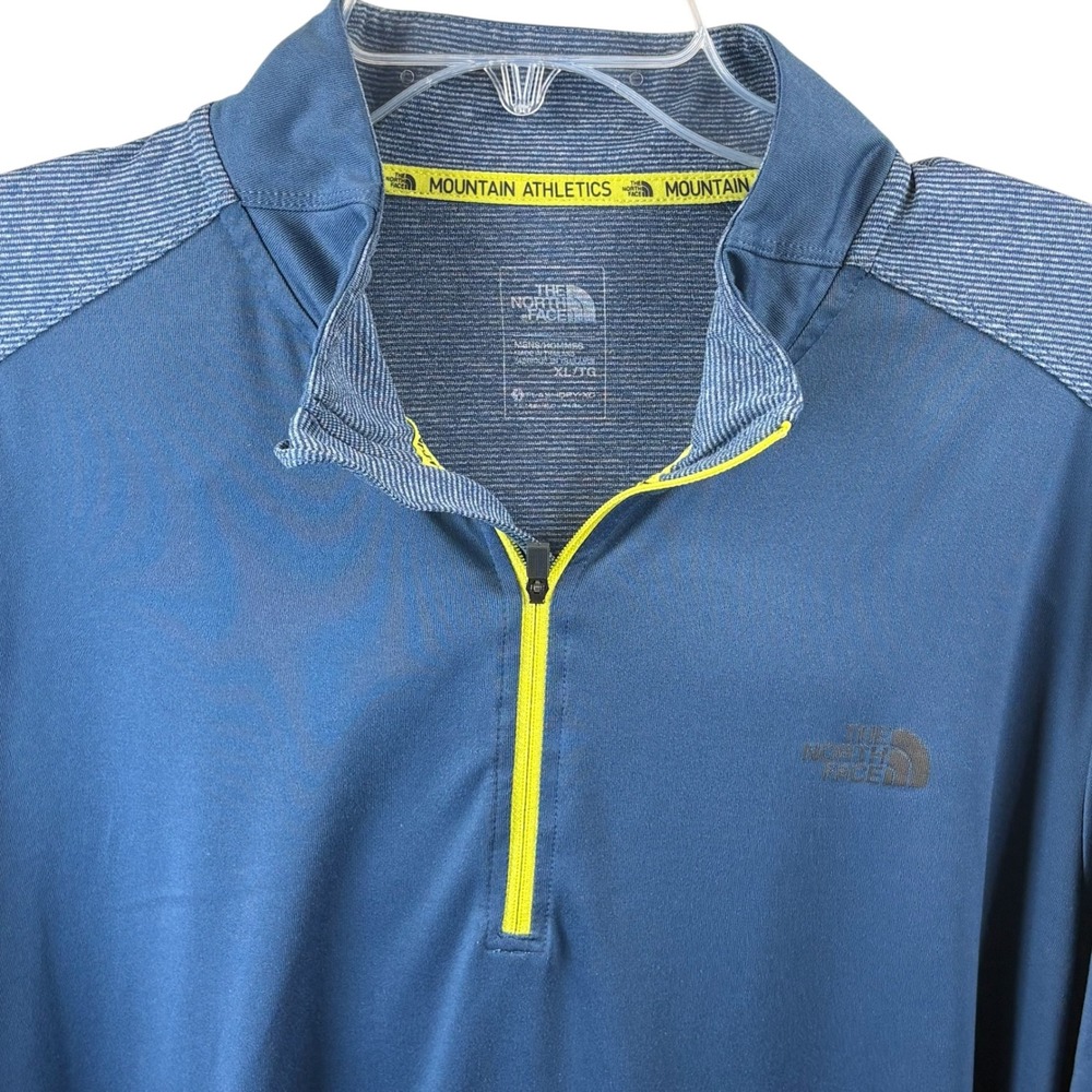 The North Face Mountain Athletics Mens XL Blue FlashDry 1/4 Zip Pullover - Picture 2 of 5